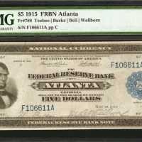 Fr. 788. 1915 $5 Federal Reserve Bank Note. Atlanta. PMG Extremely Fine 40.