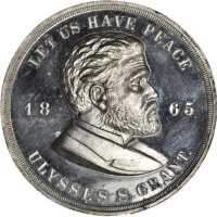 1868 Ulysses S. Grant. DeWitt-USG 1868-4a. White metal. 51.3 mm. Mint State.