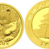 2005年熊猫纪念金币1/2盎司 近未流通