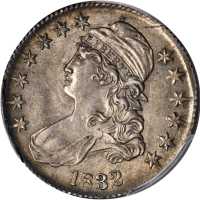 1832 Capped Bust Half Dollar. O-108. Rarity-3. Small Letters. AU-55 (PCGS).