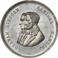 1860 Abraham Lincoln. DeWitt-AL 1860-28. White metal. 34 mm. MS-62 PL (NGC).