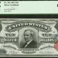 Fr. 301. 1891 $10 Silver Certificate. PCGS Gem New 65 PPQ.