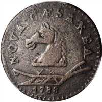 1788 New Jersey Copper. Maris 50-f, W-5475. Rarity-3. Horses Head Left. VF Details--Environmental Da
