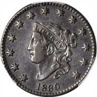 1830 Matron Head Cent. N-8. Rarity-1. Large Letters. EF-45 (PCGS).