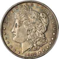 1892 Morgan Silver Dollar. MS-63 (PCGS).