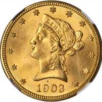 1903-O Liberty Head Eagle. MS-64 (NGC). CAC.
