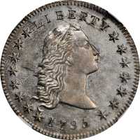 1795年飘逸长发银币 NGC MS 62