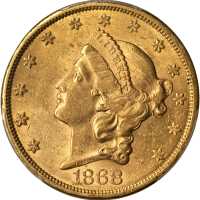 1868-S Liberty Head Double Eagle. AU-58 (PCGS). CAC.