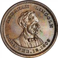 1860 Abraham Lincoln. DeWitt-AL 1860-45. Copper. 27.2 mm. Choice About Uncirculated.
