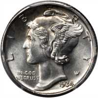 1934-D Mercury Dime. MS-66 FB (PCGS). CAC.