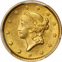 1851 Gold Dollar. MS-61 (PCGS).