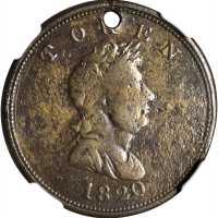 1820 North West Company Token. W-9250. Brass. VF-20 (NGC).