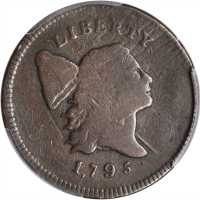 1795 Liberty Cap Half Cent. C-4. Rarity-3. Plain Edge, Punctuated Date. Good-6 (PCGS).