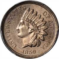 1859 Indian Cent. MS-64 (PCGS). CAC.