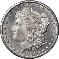 1880-CC Morgan Silver Dollar. VAM-8. Unc Details--Cleaned (PCGS).