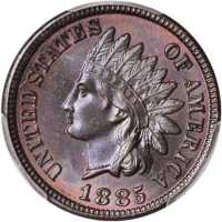 1885 Indian Cent. MS-65 BN (PCGS).