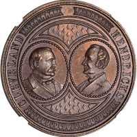 1884 Grover Cleveland. DeWitt-GC 1884-2. Copper. 35 mm. MS-66 BN (NGC).