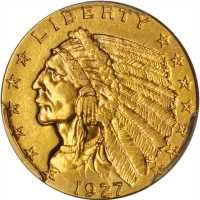 1927 Indian Quarter Eagle. AU-55 (PCGS).