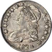 1824/4 Capped Bust Half Dollar. O-110. Rarity-2. EF Details--Scratch (PCGS).