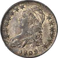 1809 Capped Bust Half Dollar. O-106. Rarity-3. AU-53 (PCGS).