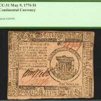 CC-31. Continental Currency. 1776. $1. PCGS Choice About New 55.