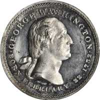 1732 (ca. 1860) Washington, First Obverse / Franklin by Merriam Medal. White Metal. 32 mm. Musante G