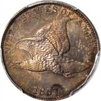 1857 Flying Eagle Cent. Type of 1857. Unc Details--Cleaned (PCGS).