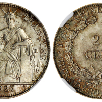 1927A法属安南20分银币，NGC MS66 高评级