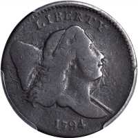 1794 Liberty Cap Half Cent. C-2a. Rarity-2+. Normal Head. Small Edge Letters. Good-4 (PCGS).