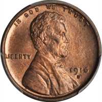 1916-D Lincoln Cent. MS-64 RB (PCGS).