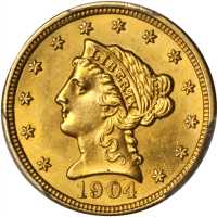 1904 Liberty Head Quarter Eagle. Unc Details--Altered Surfaces (PCGS).