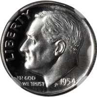 1954 Roosevelt Dime. Proof-68 Cameo (NGC).