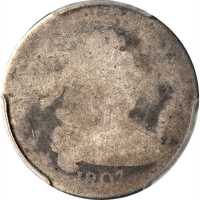 1807 Draped Bust Dime. JR-1, the only known dies. Rarity-1. Fair-2 (PCGS).