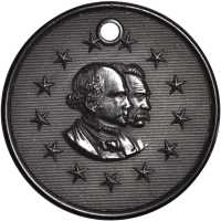 1868 Horatio Seymour. DeWitt-HS 1868-6. Hard rubber. 31.8 mm. Choice About Uncirculated.
