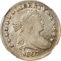 1807 Draped Bust Half Dollar. O-102, T-8. Rarity-2. VF-30 (NGC).