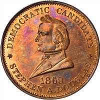 1860 Stephen Douglas. DeWitt-SD 1860-11. Copper. 27.6 mm. Choice Mint State.