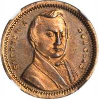 1860 Stephen Douglas. DeWitt-SD 1860-22. Copper nickel. 19 mm. MS-66 PL (NGC).