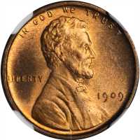 1909 Lincoln Cent. V.D.B. MS-66 RD (NGC).