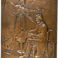 1909 (1916) Abraham Lincoln Centennial Plaque. Bronze. 73 mm x 101 mm. By J. Edouard Roine. Miller-2