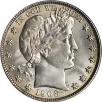 1908-O Barber Half Dollar. MS-64 (PCGS). CAC.
