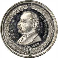 Group of five nice quality pieces for the 1888 Grover Cleveland campaign.