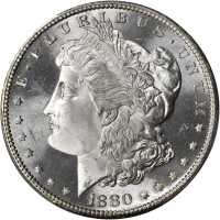1880-S Morgan Silver Dollar. MS-66+ (PCGS). Gold Shield Holder.