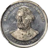 1864 John Freemont. DeWitt-JF 1864-1. White metal. 40 mm. MS-63 DPL (NGC).