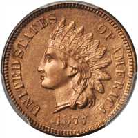 1877 Indian Cent. Proof-64 RB (PCGS).