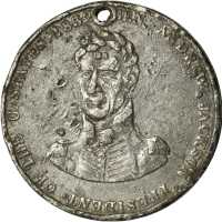 1832 Andrew Jackson. DeWitt-Unlisted. White metal. 45.5 mm. Fine.