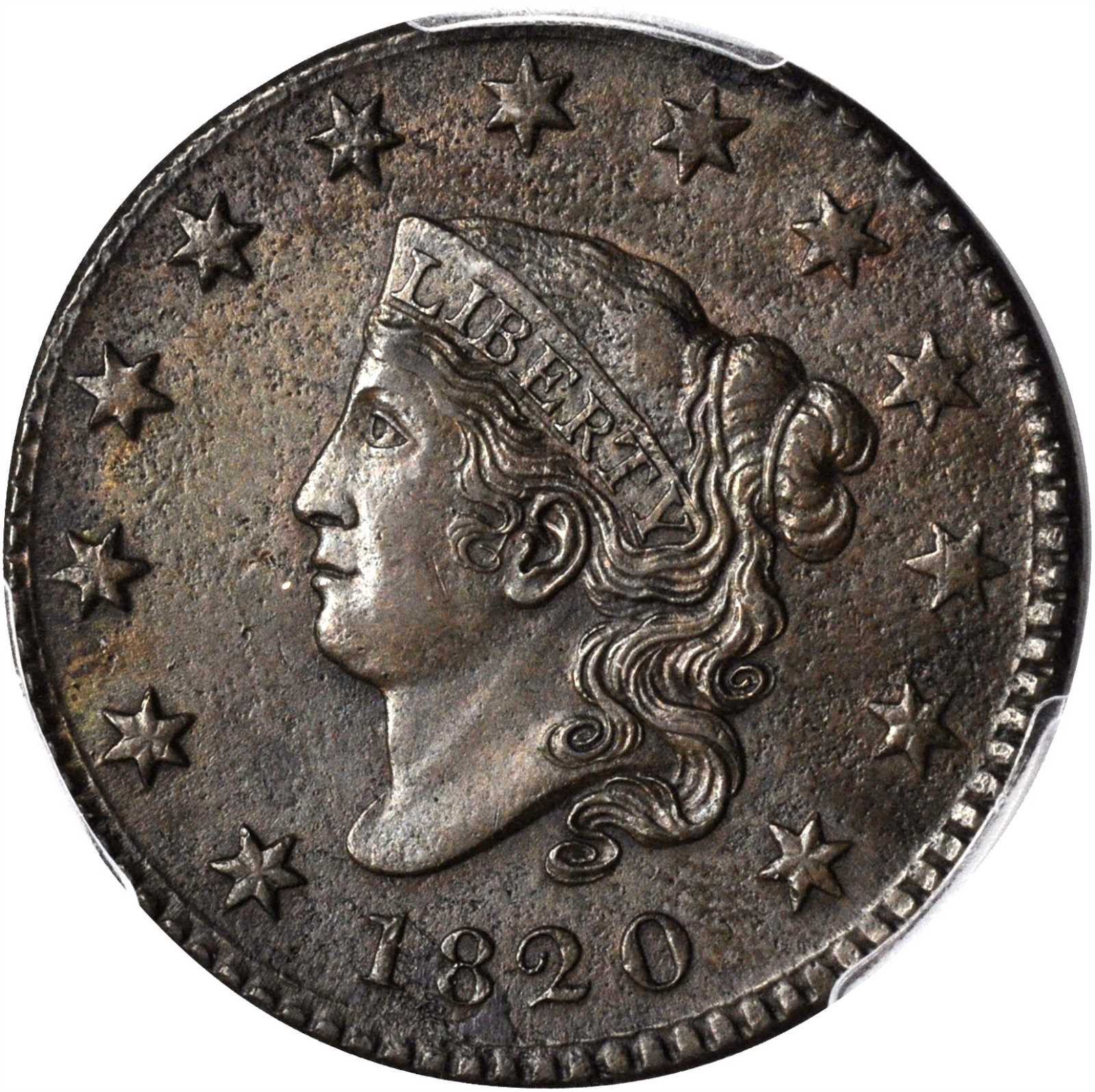 1820 Matron Head Cent. N-7. Rarity-2. Small Date. AU Details--Environmental Damage (PCGS).