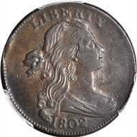 1802 Draped Bust Cent. S-227. Rarity-3-. EF-40 (PCGS).