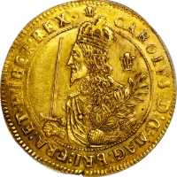 英国查理一世3英镑金币 PCGS AU 55