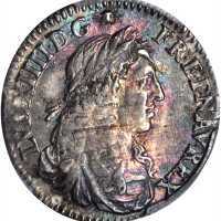1670-A 5 Sols. Paris Mint. Martin 6-D, Lecompte-186, Hodder-3, W-11605. Rarity-4 (for the type). MS-