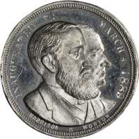1888 Benjamin Harrison. DeWitt-BH 1888-11. White metal. 35.1 mm. Mint State.